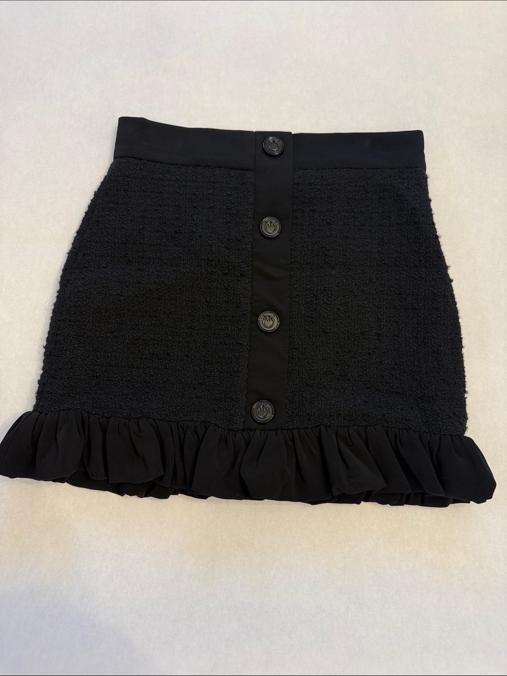 Pinko Tweed Ruffle Mini Skirt - Picture 3 of 8